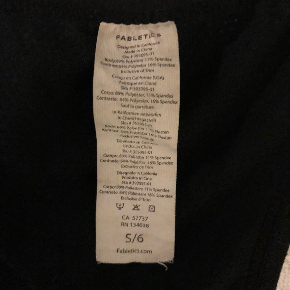 Fabletics small black workout top - Picture 2 of 3